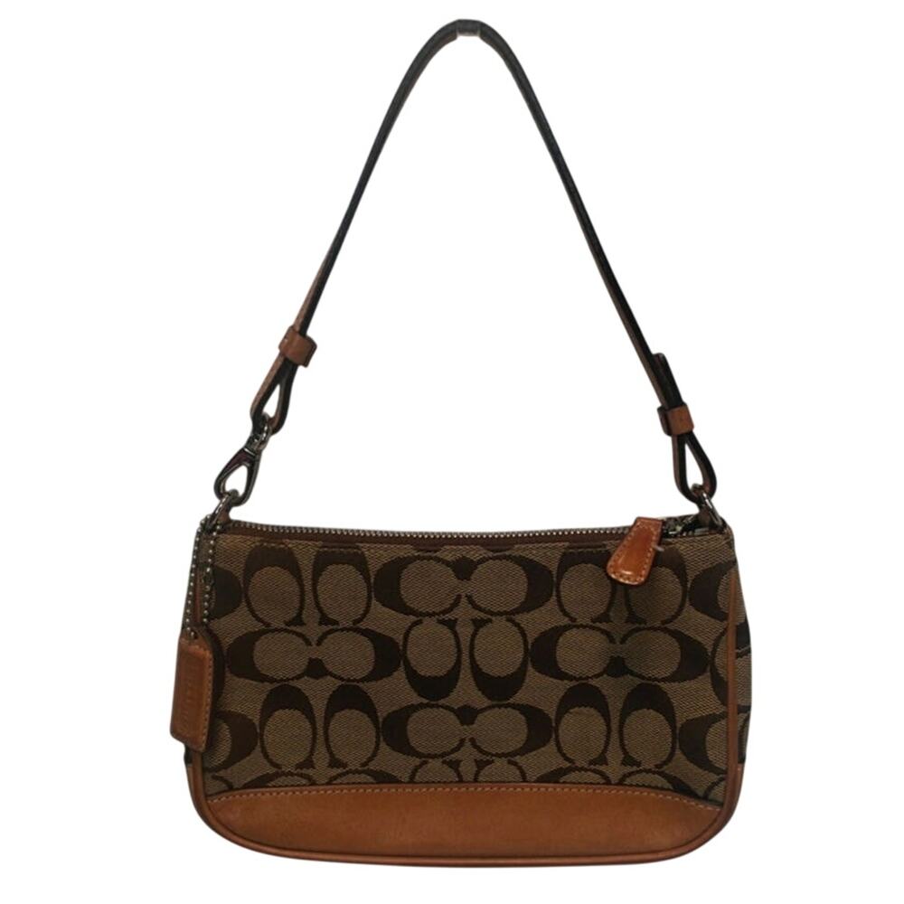 Vintage tan Coach demi mini canvas leather  #6094